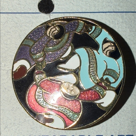 Barbara Lavallee Jewelry - Vintage Enamel Signed Barbara Lavallee Brooch